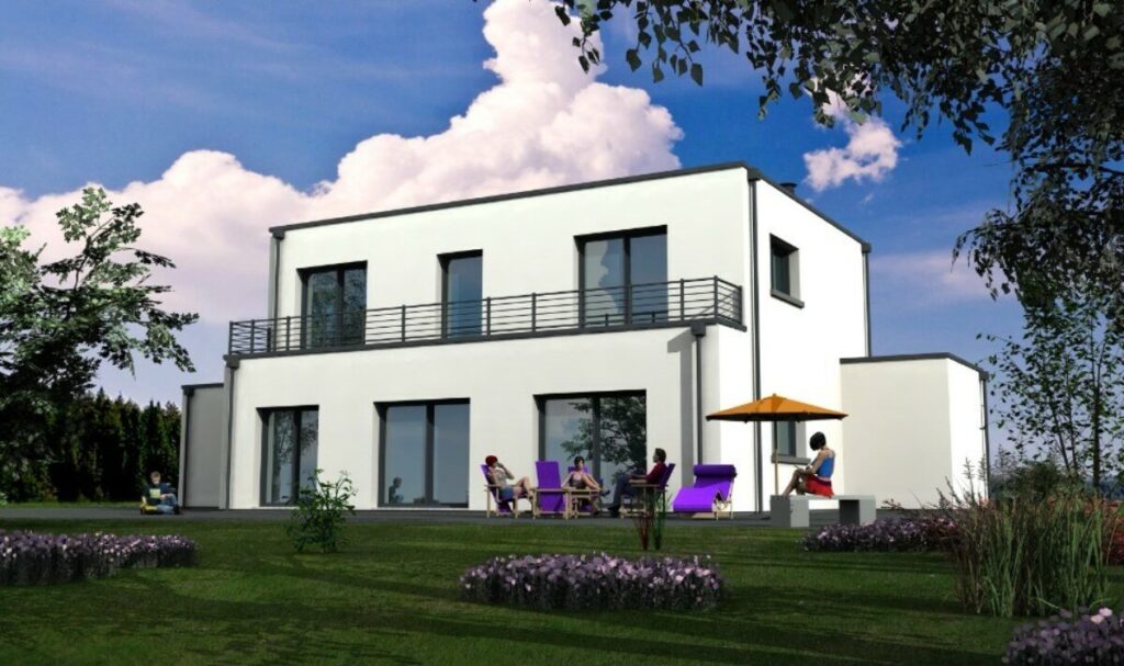 maison cubique à étage par Maisons Les Naturelles
