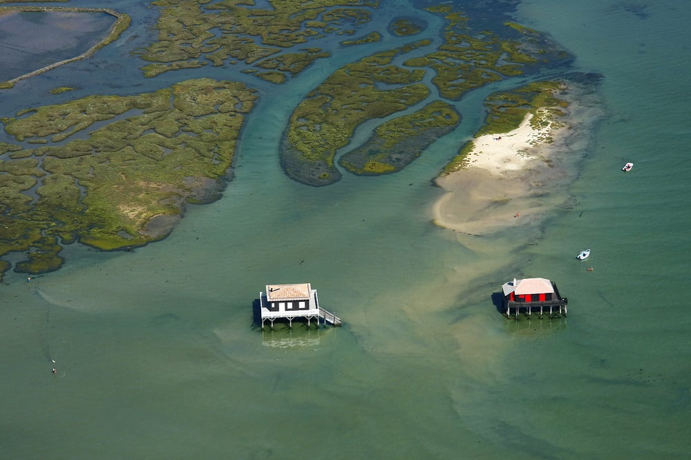 vue sur les Cabanes tchanquées du Bassin d'Arcachon (33)