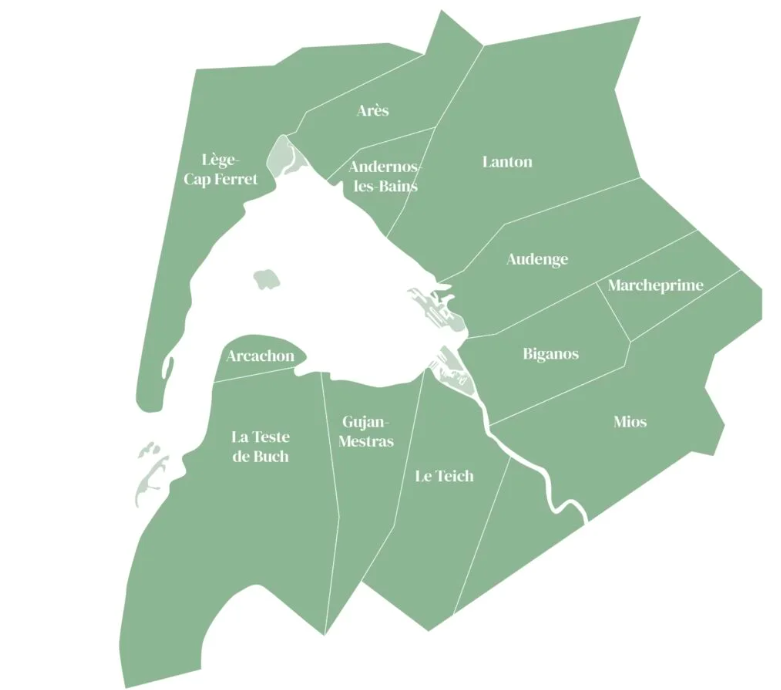les communes du Bassin d'Arcachon (33)