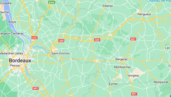 emplacement de la ville de Bergerac, en Dordogne (24)