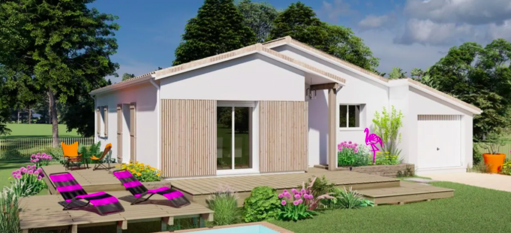 maison moderne avec bardage bois, par CH Construction Horizontale