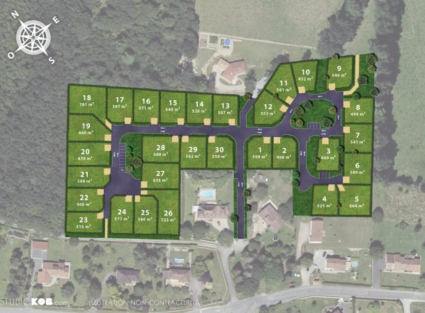 plan des terrains à vendre au Lotissement La Lande du Mas Gauthier, à Feytiat (87)