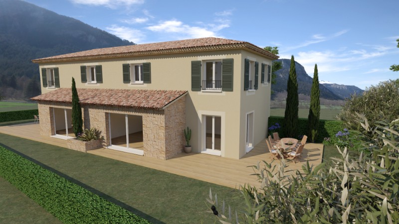 maison mitoyenne traditionnelle à étage, par le constructeur Maisons Les Bastides