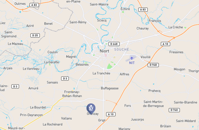 localisation du nouveau lotissement à Granzay-Gript, près de Niort (79)