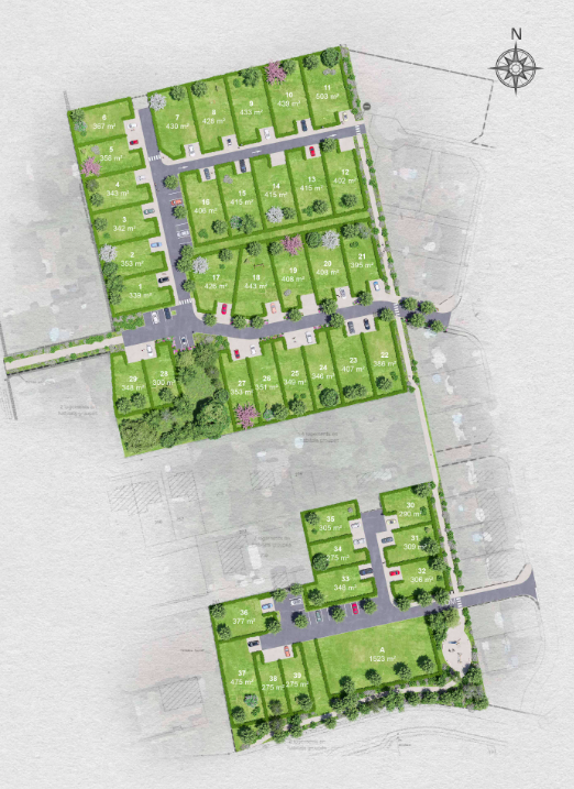 plan des terrains à vendre au lotissement « Les Rimoux 2 », à Corné (49)