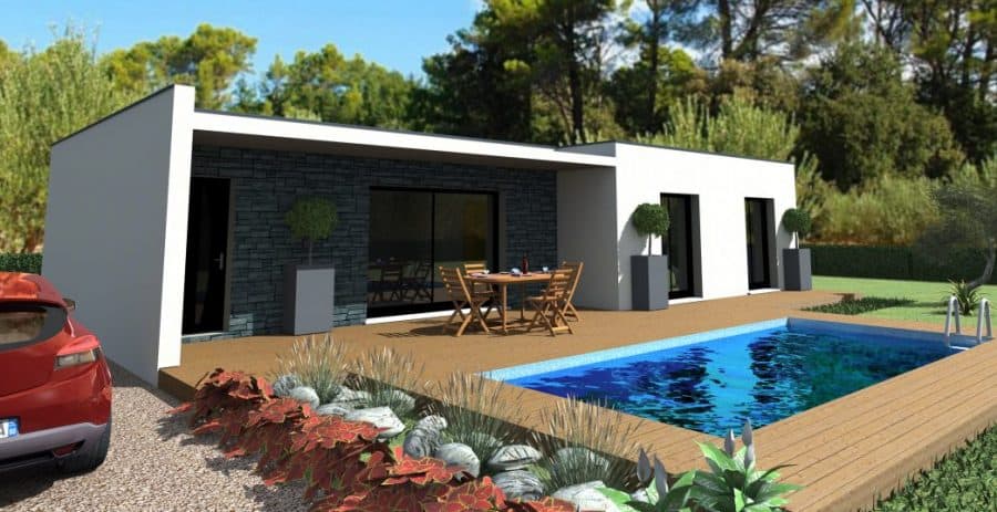 modèle de maison contemporaine avec piscine