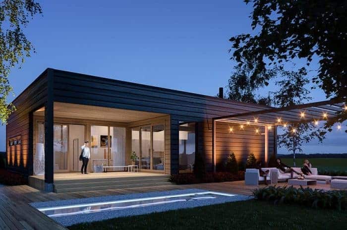 maison moderne toit plat en kit Honka