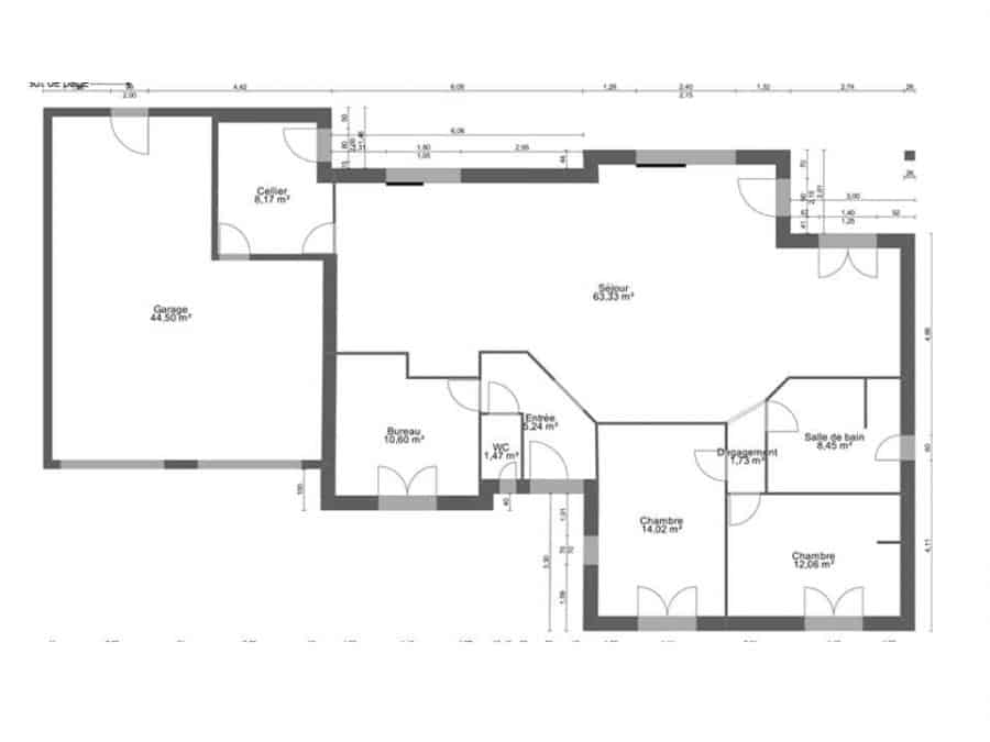 plan de maison 90m2 3 chambres
