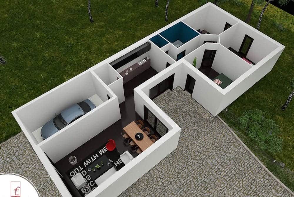 Plan de maison en U : notre sélection pour s’inspirer ! - Conseils pour