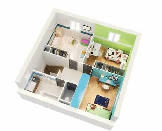 plan appartement 1 chambre 25m2