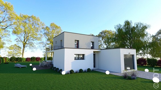 maison moderne à toit plat dans l'Oise, par Maisons LDT