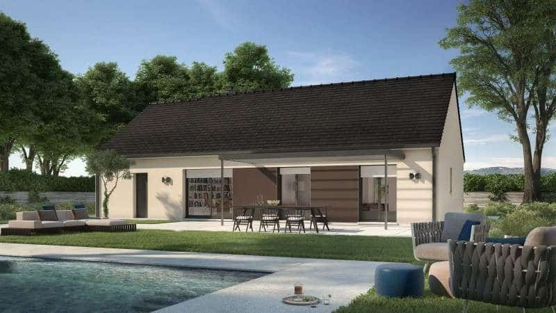 maison de plain-pied classique avec piscine dans le 36, par Maisons France Confort
