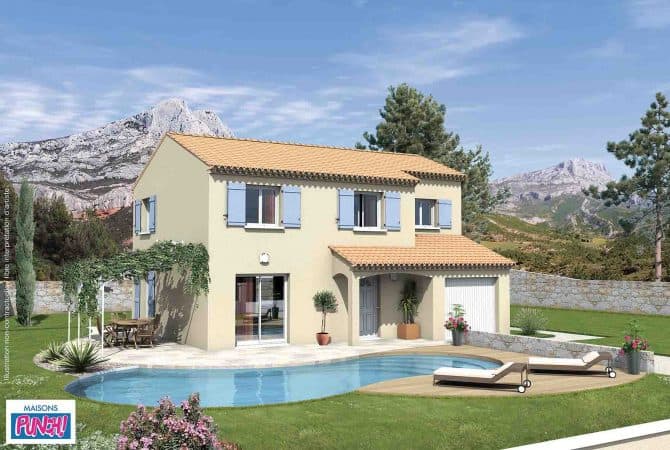 maison traditionnelle avec garage intégré et piscine dans le Gard, par Maisons Punch