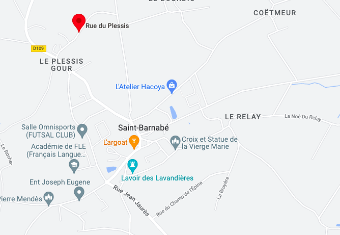 emplacement du futur lotissement "L'Hermine", rue du Plessis, à Saint-Barnabé (22)